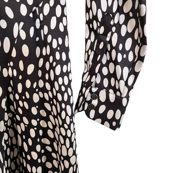 Karen Millen Black White Cheetah Animal Print Long Sleeve Midi Dress Size 4 NWT - Picture 9 of 13